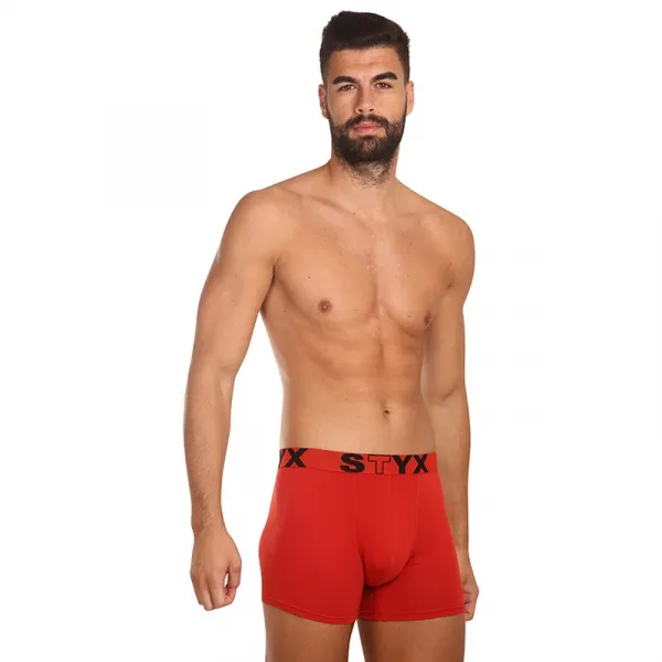 Pánske boxerky Styx long športová guma červené (U1064) S, trenky