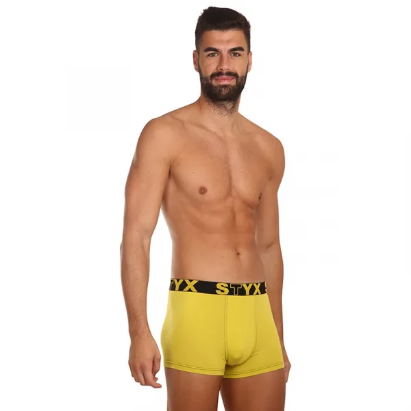 Pánske boxerky Styx športová guma zelenožlté (G1065) S, trenky