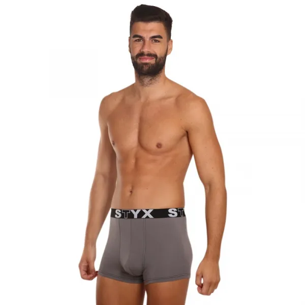Pánske boxerky Styx športová guma tmavo sivé (G1063) S, trenky