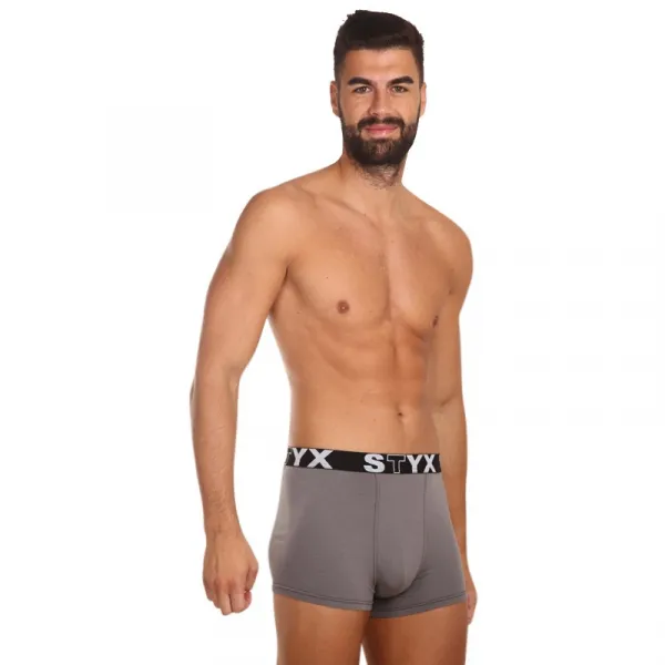 Pánske boxerky Styx športová guma tmavo sivé (G1063) S, trenky