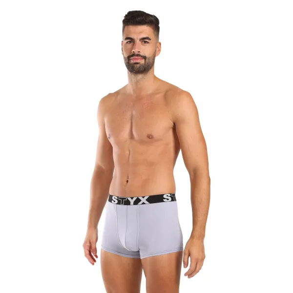 Pánske boxerky Styx športová guma svetlo sivé (G1062) S, trenky