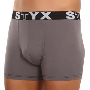 Pánske boxerky Styx long športová guma tmavo sivé (U1063) M, trenky