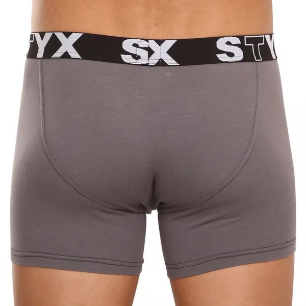 Pánske boxerky Styx long športová guma tmavo sivé (U1063) M, trenky