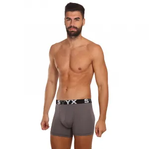 Pánske boxerky Styx long športová guma tmavo sivé (U1063) M, trenky