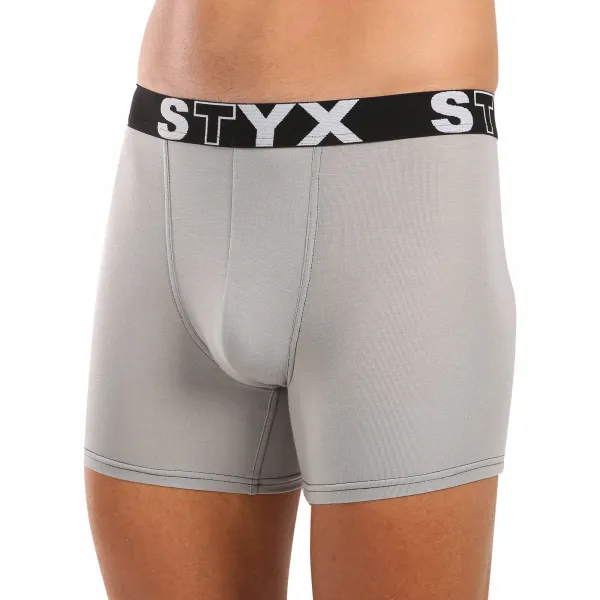 Pánske boxerky Styx long športová guma svetlo sivé (U1062) M, trenky