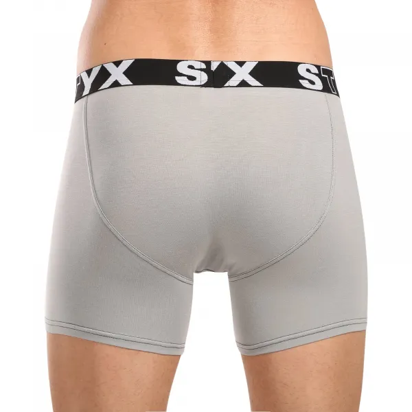 Pánske boxerky Styx long športová guma svetlo sivé (U1062) M, trenky