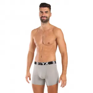 Pánske boxerky Styx long športová guma svetlo sivé (U1062) M, trenky