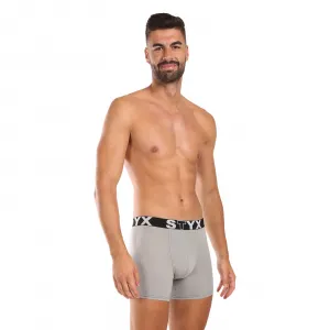 Pánske boxerky Styx long športová guma svetlo sivé (U1062) M, trenky