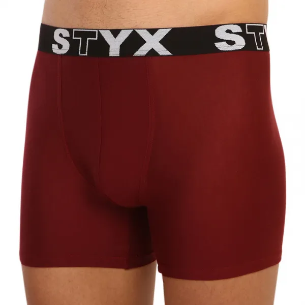 Pánske boxerky Styx long športová guma vínové (U1060) M, trenky