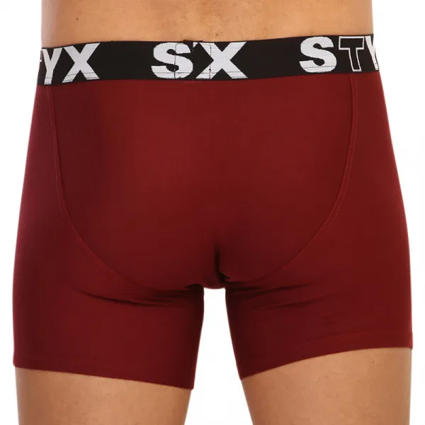 Pánske boxerky Styx long športová guma vínové (U1060) M, trenky
