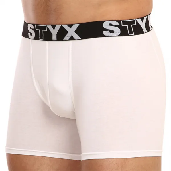 Pánske boxerky Styx long športová guma biele (U1061) M, trenky