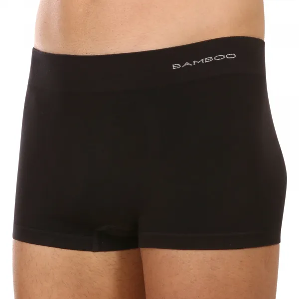 Pánske boxerky Gino bezšvové bambusové čierne (53005) S, trenky