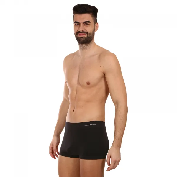 Pánske boxerky Gino bezšvové bambusové čierne (53005) S, trenky