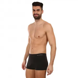 Pánske boxerky Gino bezšvové bambusové čierne (53005) S, trenky