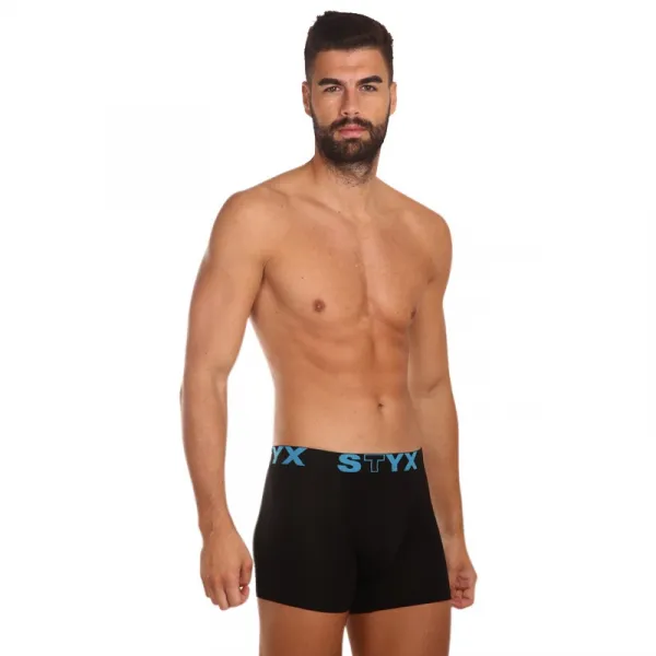 Pánske boxerky Styx long športová guma čierne (U961) M, trenky