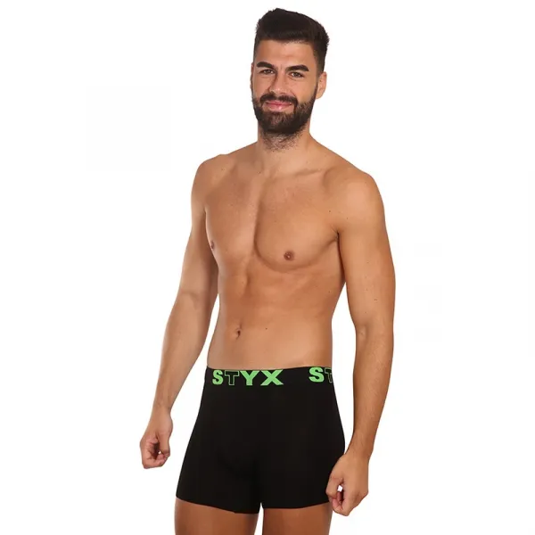 Pánske boxerky Styx long športová guma čierne (U962) M, trenky