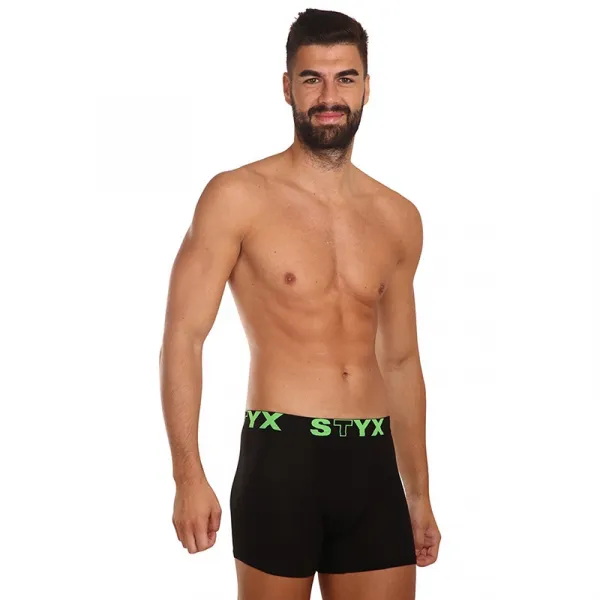 Pánske boxerky Styx long športová guma čierne (U962) M, trenky