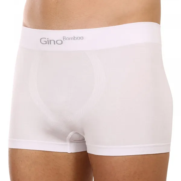 Pánske boxerky Gino bezšvové bambusové biele (53004) S, trenky