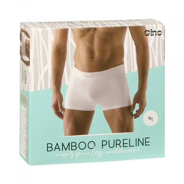 Pánske boxerky Gino bezšvové bambusové biele (53004) S, trenky