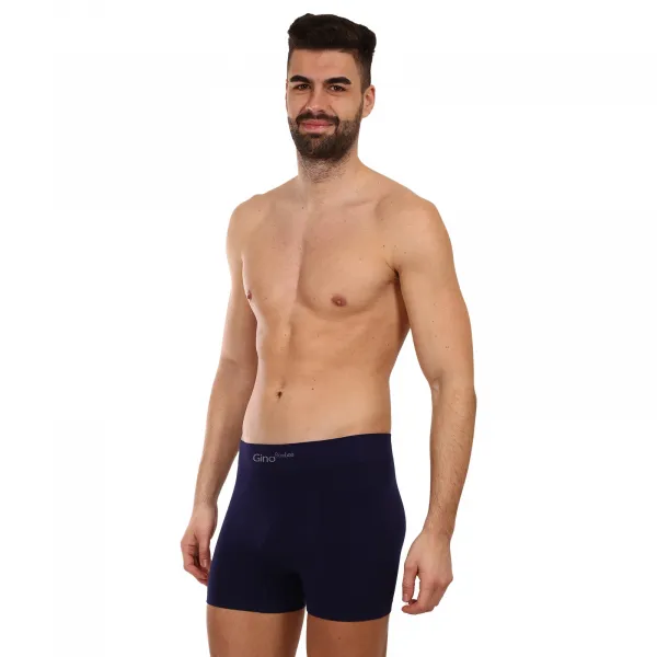 Pánske boxerky Gino bezšvové bambusové modré (54004) S, trenky