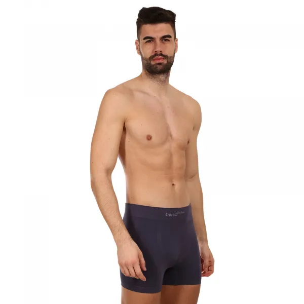 Pánske boxerky Gino bambusové bezšvové sivé (54004) S, trenky
