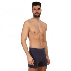 Pánske boxerky Gino bambusové bezšvové sivé (54004) S, trenky