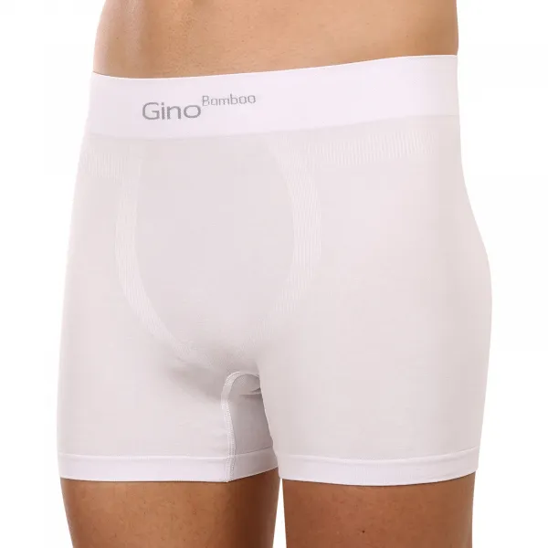 Pánske boxerky Gino bezšvové bambusové biele (54004) L, trenky