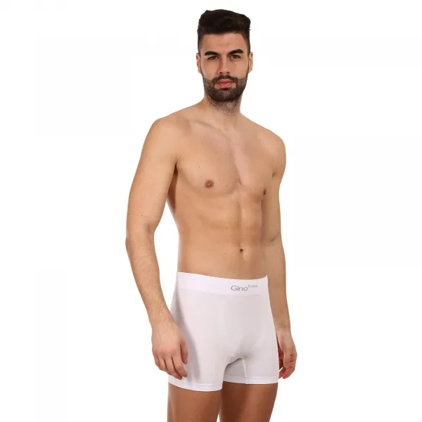 Pánske boxerky Gino bezšvové bambusové biele (54004) L, trenky