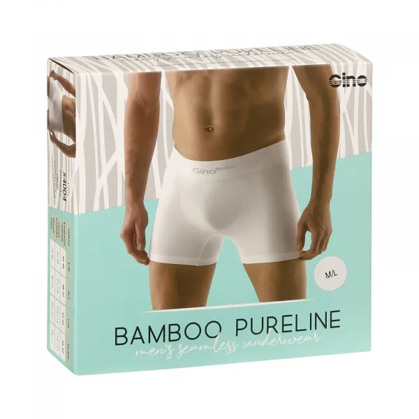 Pánske boxerky Gino bezšvové bambusové biele (54004) L, trenky