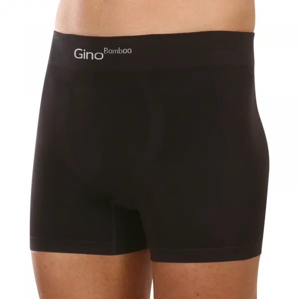 Pánske boxerky Gino bezšvové bambusové čierne (54004) S, trenky