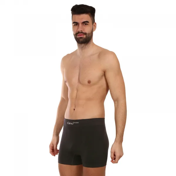 Pánske boxerky Gino bezšvové bambusové čierne (54004) S, trenky