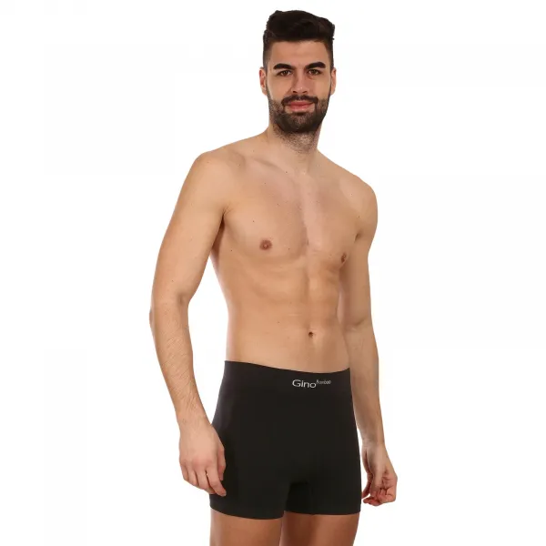 Pánske boxerky Gino bezšvové bambusové čierne (54004) S, trenky