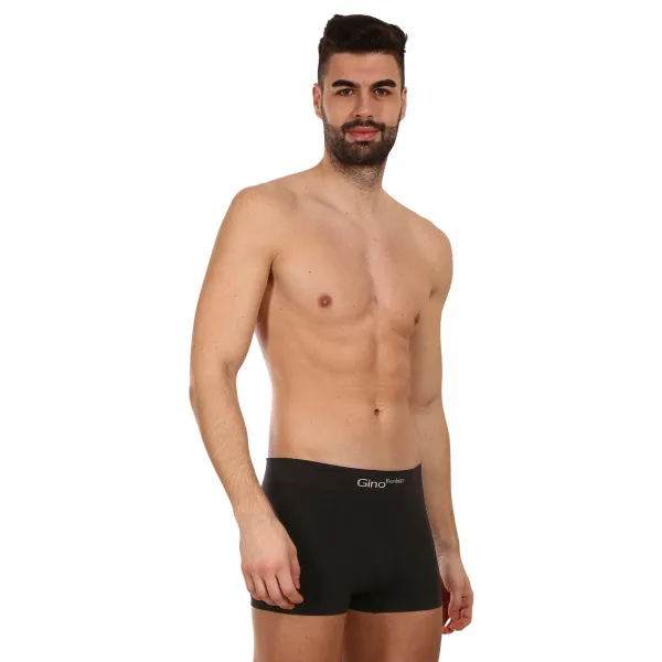 Pánske boxerky Gino bambusové bezšvové čierne (53004) S, trenky