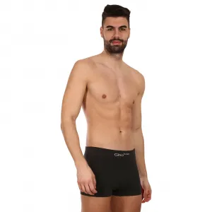 Pánske boxerky Gino bambusové bezšvové čierne (53004) S, trenky