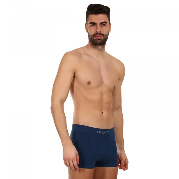 Pánske boxerky Gino bezšvové bambusové petrol (53004) M, trenky