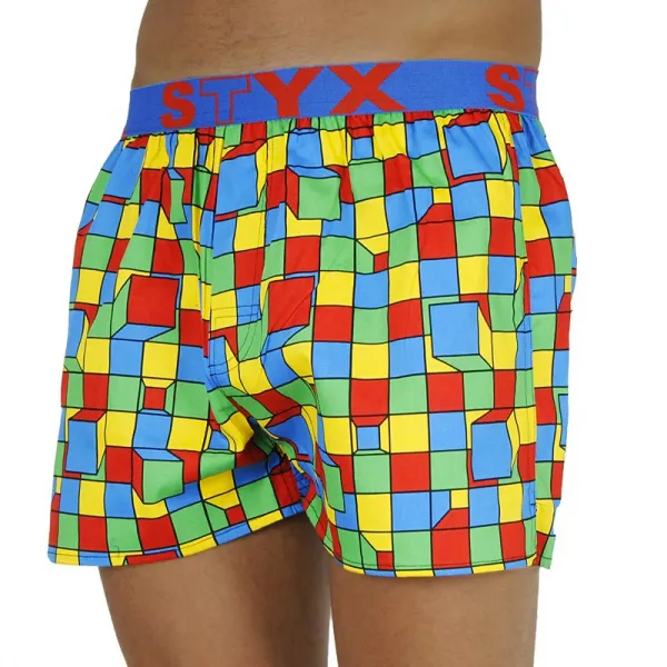 Pánske trenky Styx art športová guma štvorčeky (B959) M, trenírky