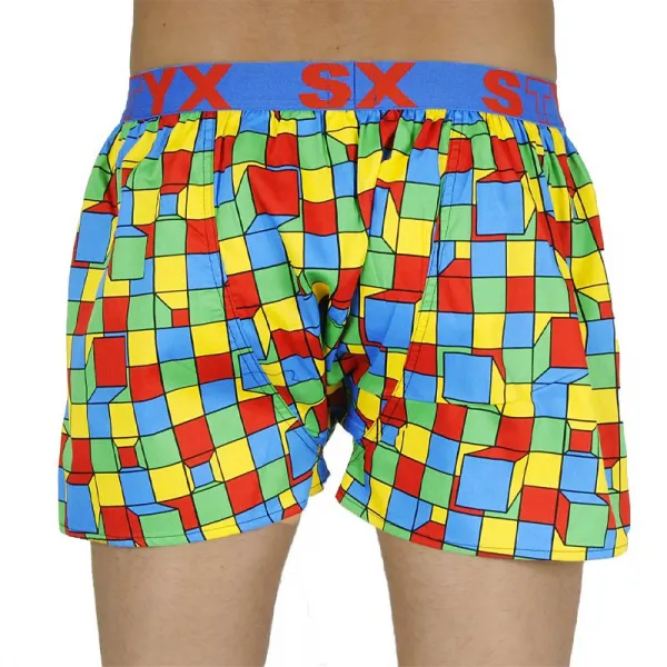 Pánske trenky Styx art športová guma štvorčeky (B959) M, trenírky
