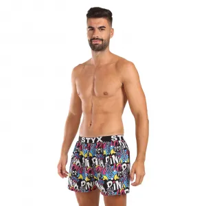 Pánske trenky Styx art športová guma Pink Bubble (B1058) M, trenírky