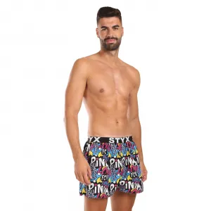 Pánske trenky Styx art športová guma Pink Bubble (B1058) M, trenírky