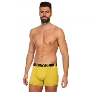Pánske boxerky Styx long športová guma zelenožlté (U1065) M, trenky