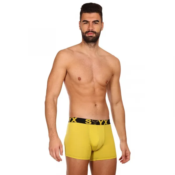 Pánske boxerky Styx long športová guma zelenožlté (U1065) M, trenky