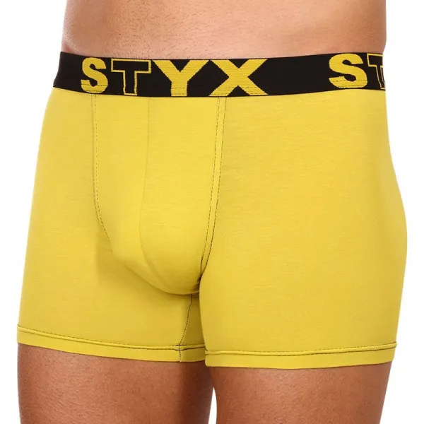 Pánske boxerky Styx long športová guma zelenožlté (U1065) M, trenky