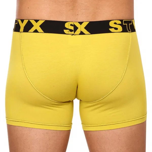 Pánske boxerky Styx long športová guma zelenožlté (U1065) M, trenky