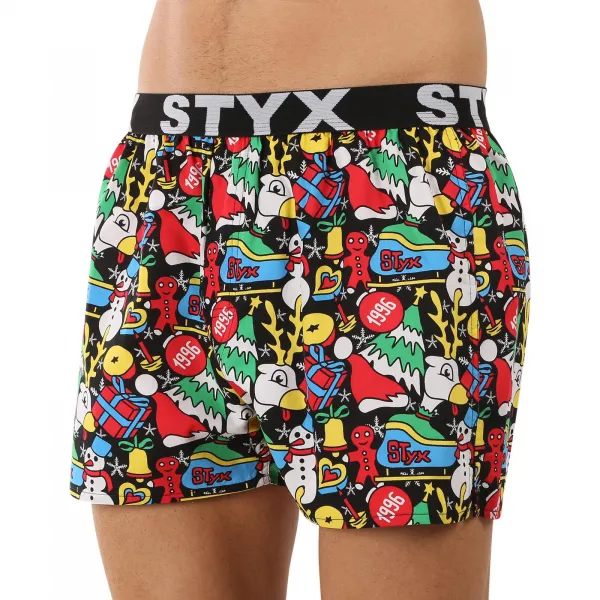 Pánske trenky Styx art športová guma Vianoce (B1258) S, trenírky