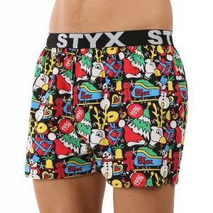 Pánske trenky Styx art športová guma Vianoce (B1258) S, trenírky