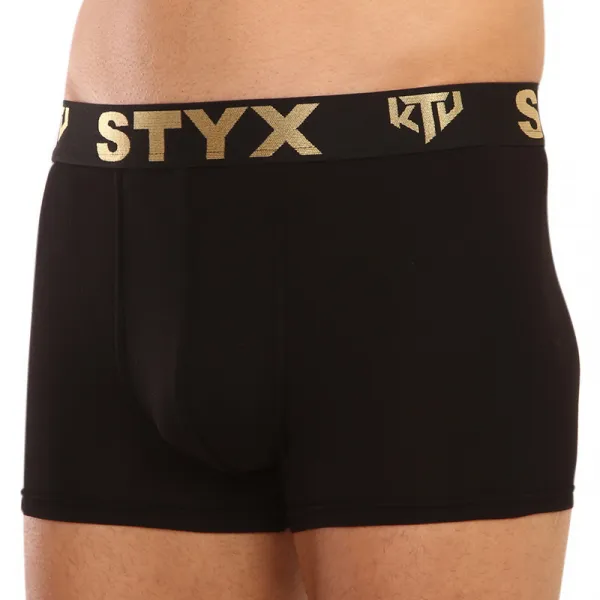Pánske boxerky Styx / KTV športová guma čierne - čierna guma (GTC960) M, trenky
