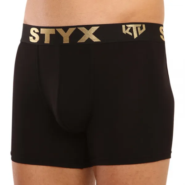 Pánske boxerky Styx / KTV long športová guma čierne - čierna guma (UTC960) S, trenky