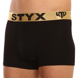Pánske boxerky Styx / KTV športová guma čierne - zlatá guma (GTZ960) S, trenky