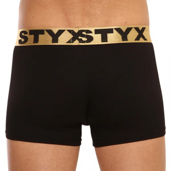 Pánske boxerky Styx / KTV športová guma čierne - zlatá guma (GTZ960) S, trenky