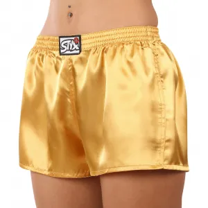 Dámske trenky Styx klasická guma saténové zlaté (L685) S, trenírky